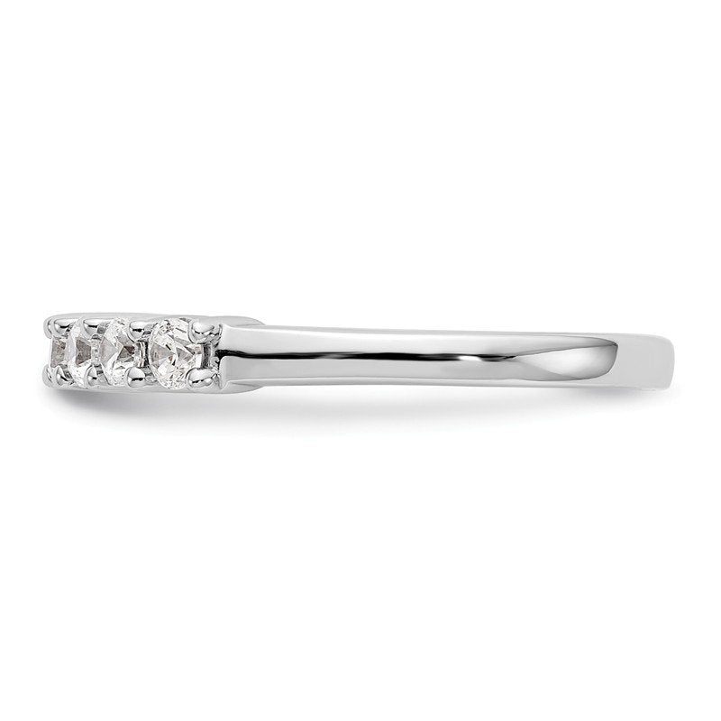 14K White Gold 3/4 carat Lab Grown Diamond VS/SI  D E F  7 Stone Band