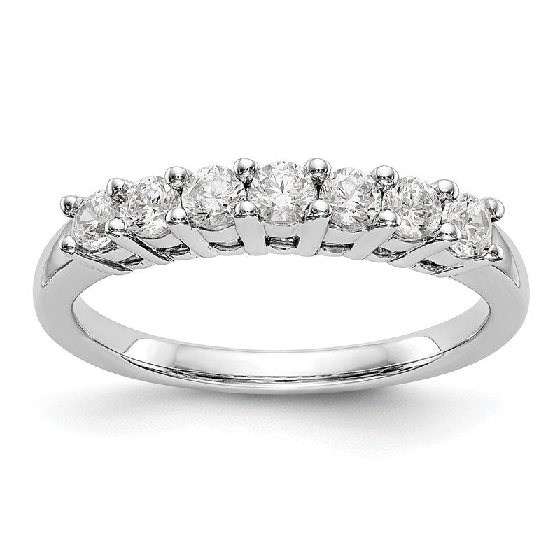 14K White Gold 3/4 carat Lab Grown Diamond VS/SI  D E F  7 Stone Band