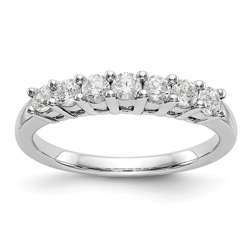 14K White Gold 3/4 carat Lab Grown Diamond VS/SI  D E F  7 Stone Band