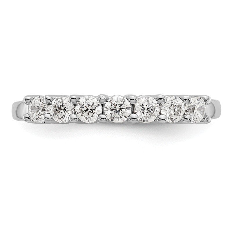 14K White Gold 3/4 carat Lab Grown Diamond VS/SI  D E F  7 Stone Band