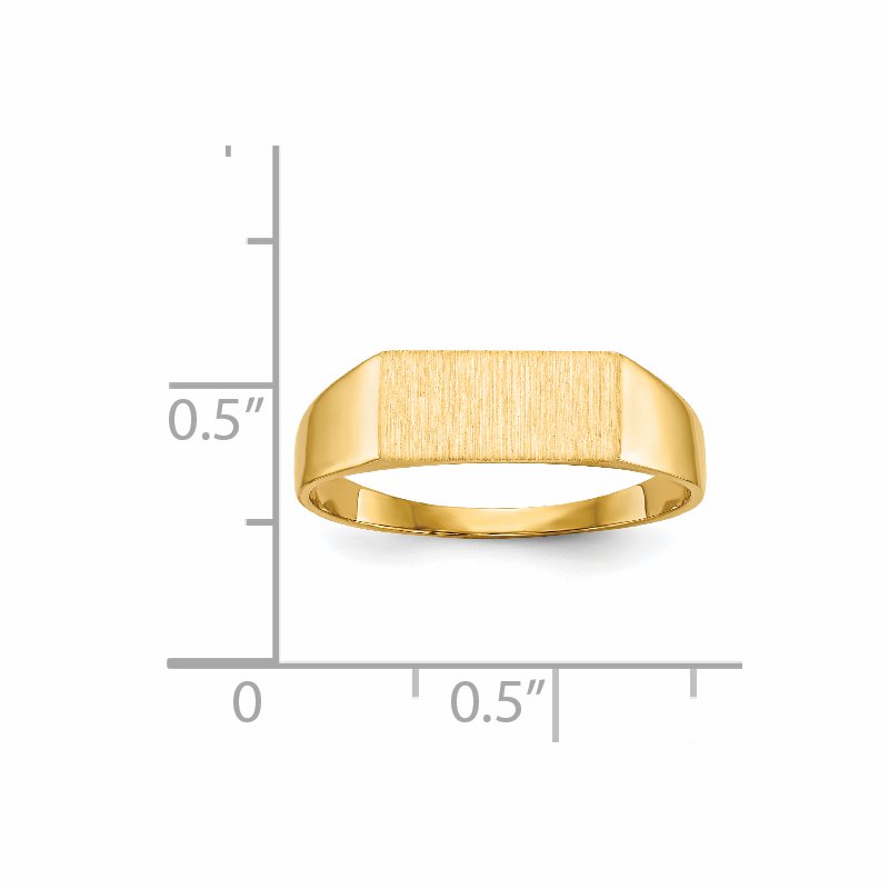 14k 12.0x5.5mm Closed Back Signet Ring