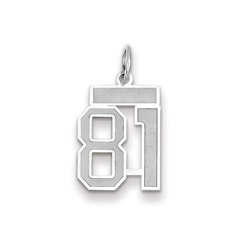 14kw Small Satin Number 81 Charm