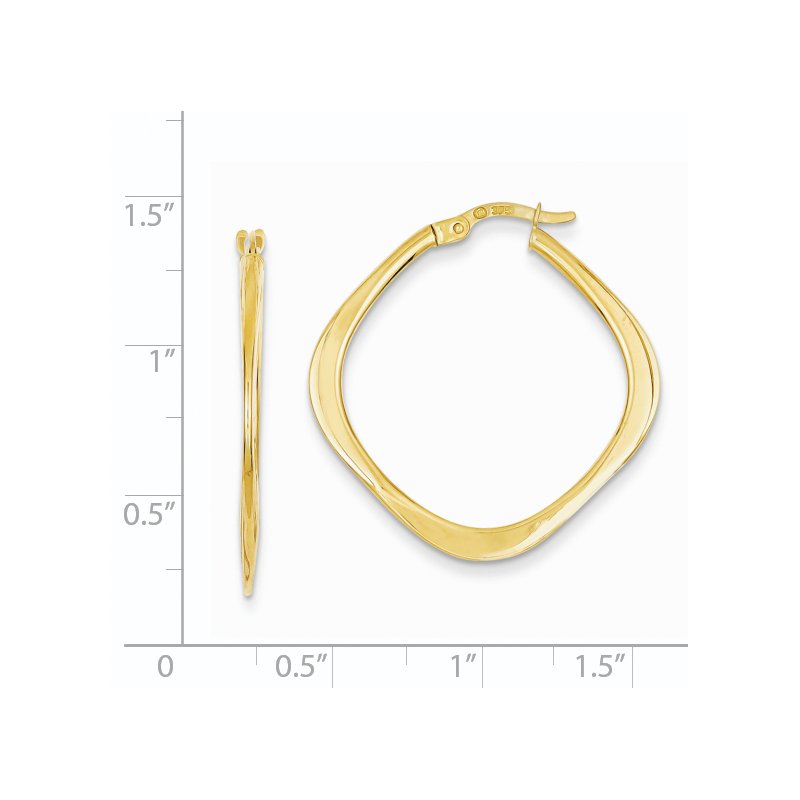 14k Tapered Square Hoop Earrings