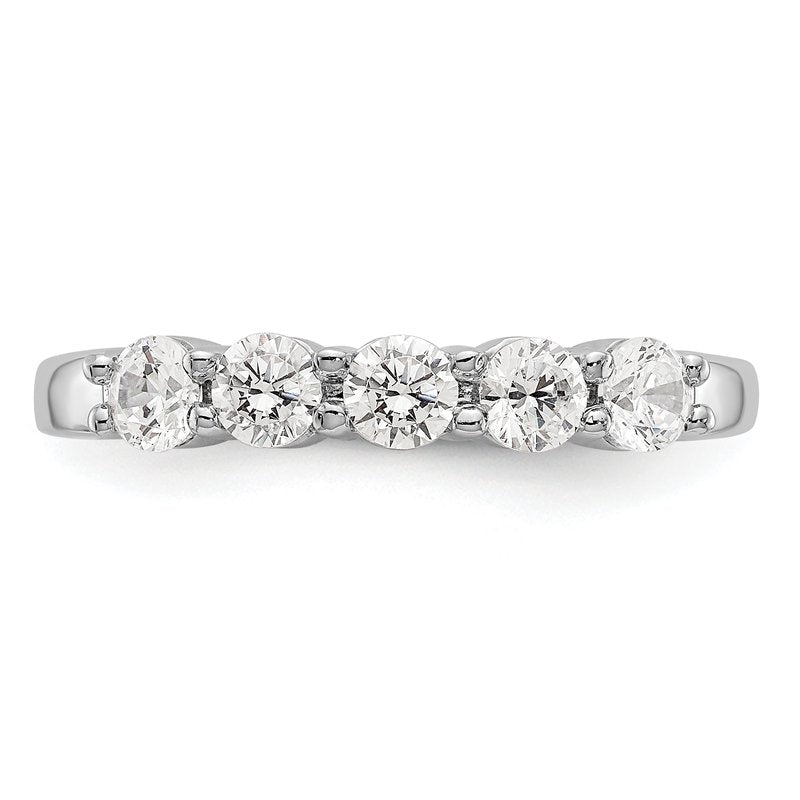 14K White Gold 1/3 carat Lab Grown Diamond VS+ F+ Complete Round Five Stone Ring