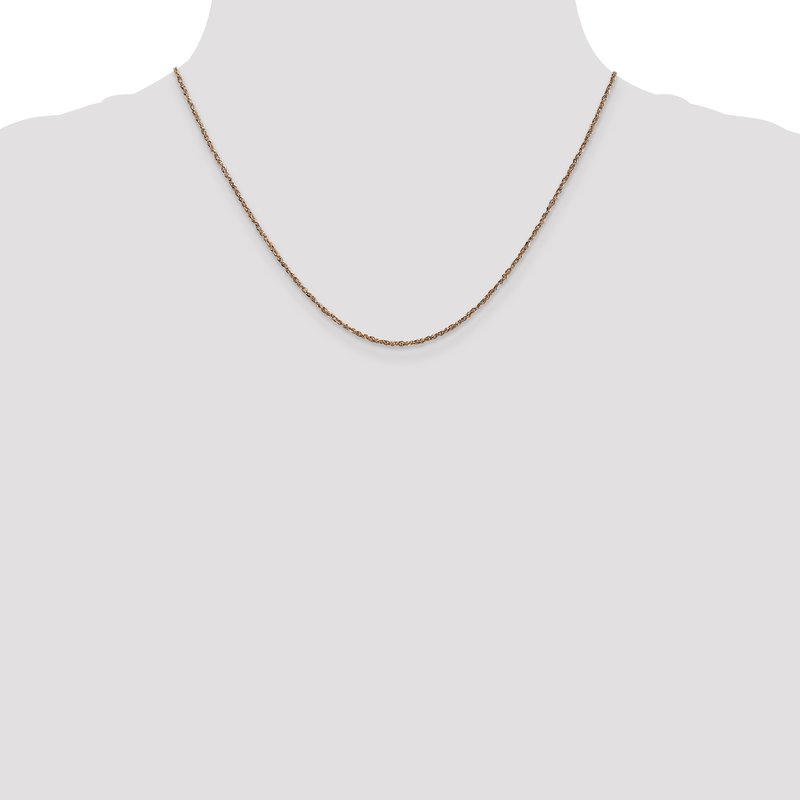 14K Rose Gold 10 inch  1.7mm Ropa with Lobster Clasp Anklet