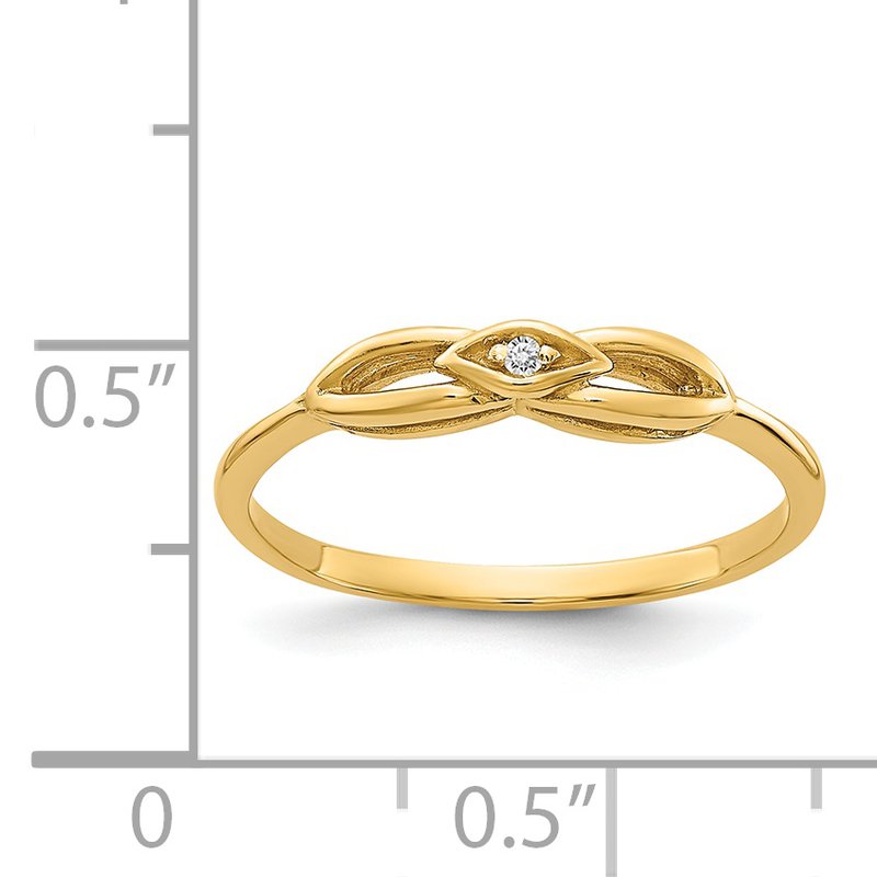 14k Polished AA Diamond ring