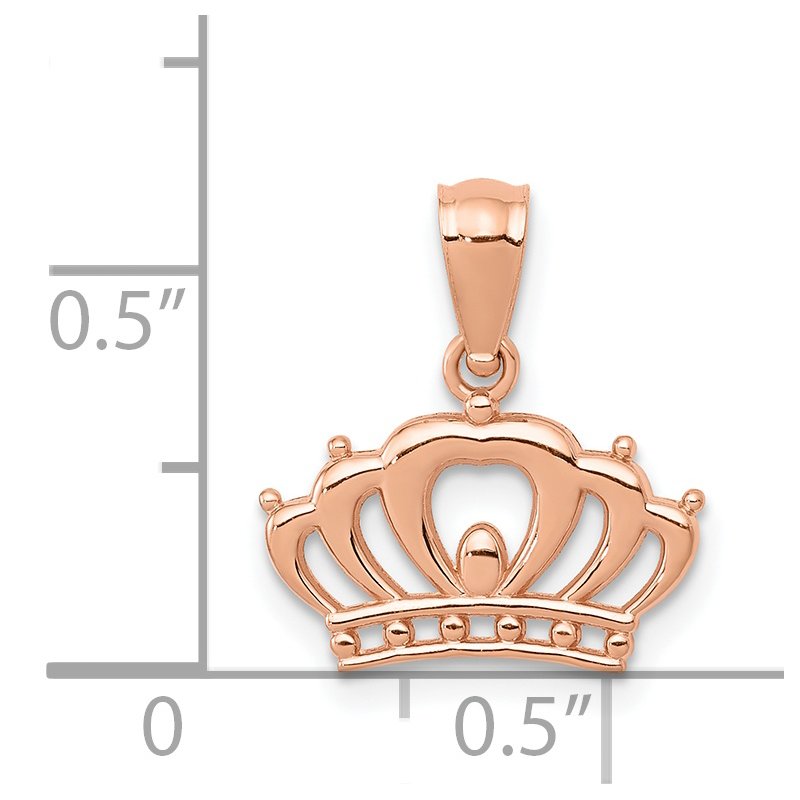 14k Rose Gold Crown Pendant