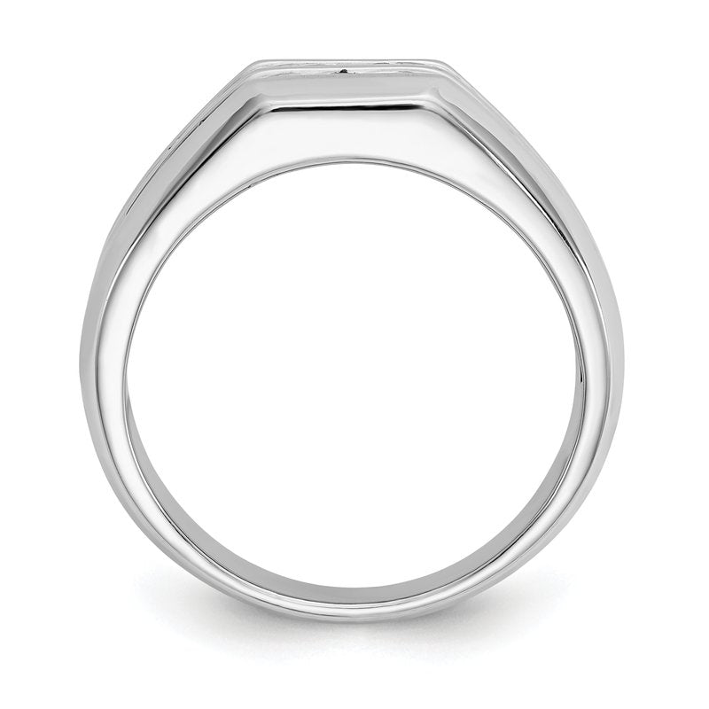14K White Gold Men's 1/2 carat Lab Grown Diamond VS+ F+ Complete Double Channel Band