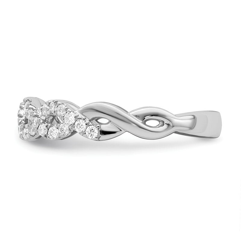 14K White Gold 1/3 carat Lab Grown Diamond VS+ F+ Intertwined Complete Band