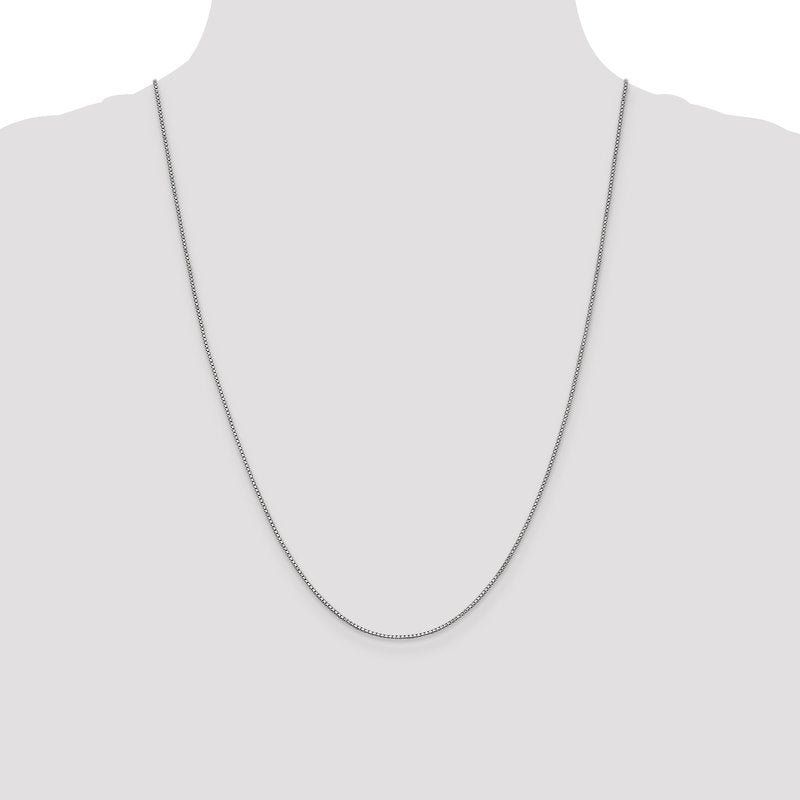 14K White Gold 14 inch 1mm Box with Lobster Clasp Chain