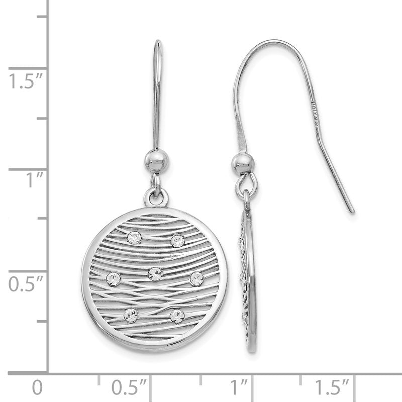 Sterling Silver RH-plated Polished Preciosa Crystal Earrings
