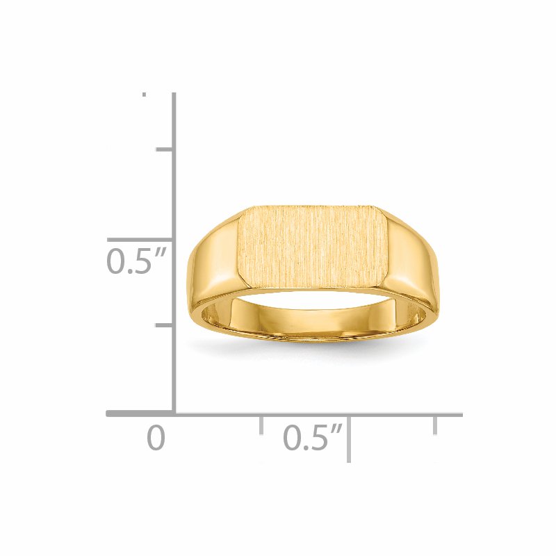 14k 11.5x6.5mm Closed Back Signet Ring