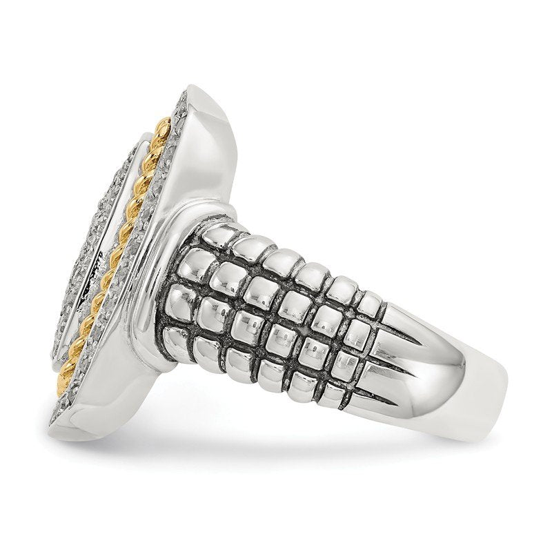 Sterling Silver with 14K Accent Diamond Ring