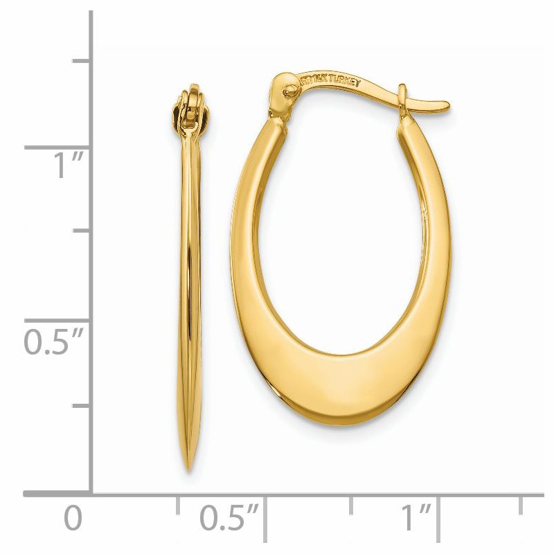 14K Polished Hoop Earrings