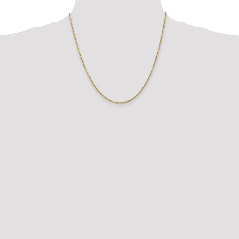 14K 1.6mm Solid Regular Rope Chain Anklet