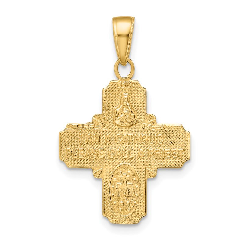 14k Polished 4-Way Medal Pendant