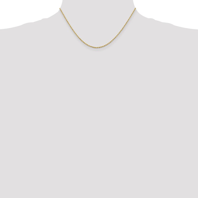 14K 1.5mm Diamond-Cut Rope Chain Anklet