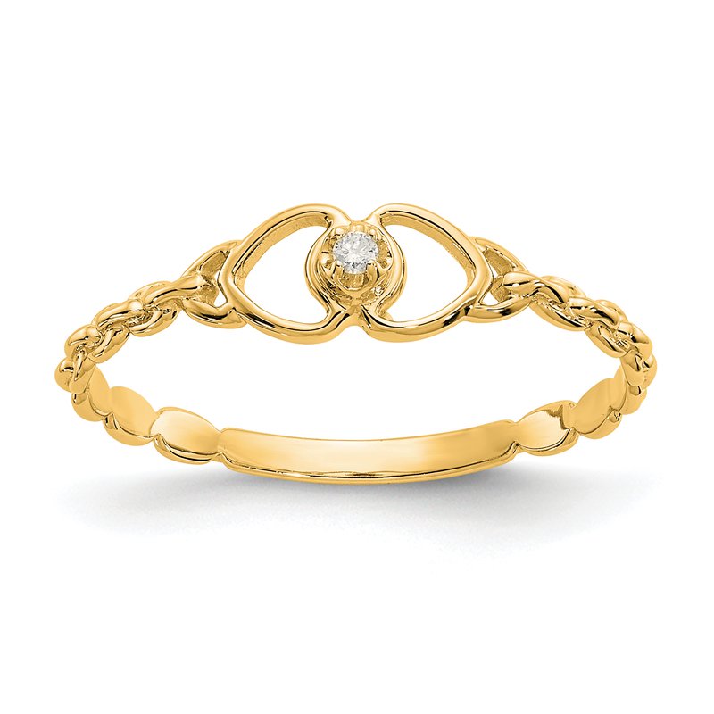 14k A Diamond heart ring