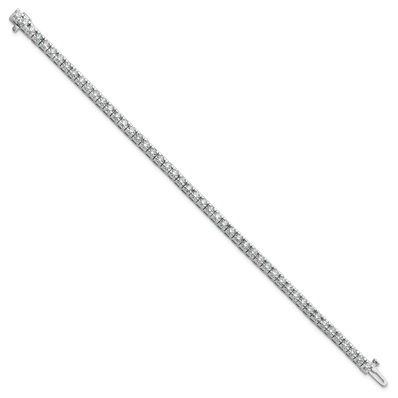 14k White Gold Complete 4.65 carat Round VS Diamond 4-prong 7 inch Tennis Bracelet