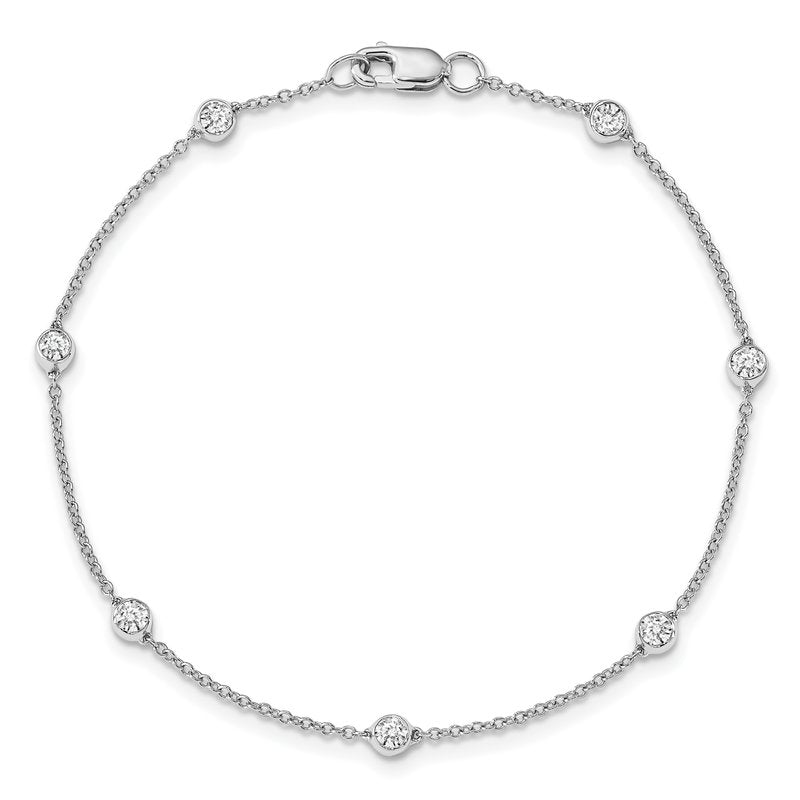 14K Rose Gold 3/8 carat Lab Grown Diamond VS+ F+ Complete 7 Station 7 in Bracelet