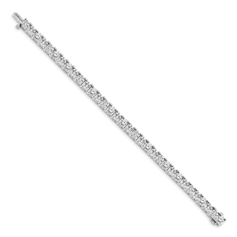 14k White Gold Complete 17 carat Round AAA Diamond 4-prong 7 inch Tennis Bracelet