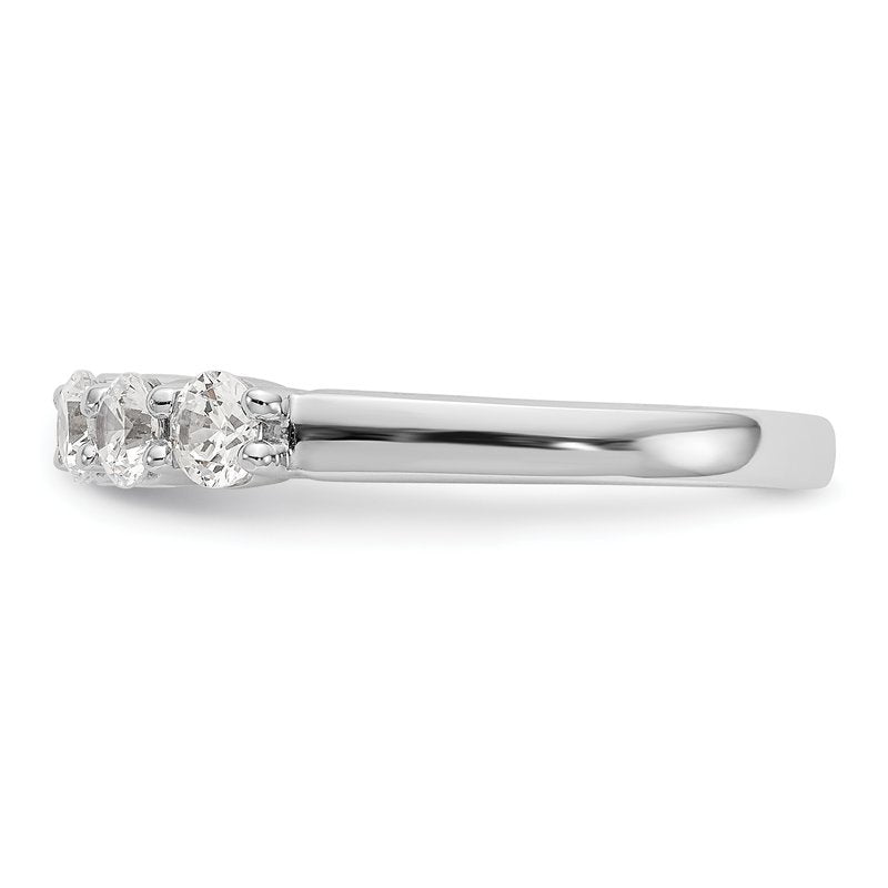 14K White Gold 1/3 carat Lab Grown Diamond VS+ F+ Complete Round Five Stone Ring