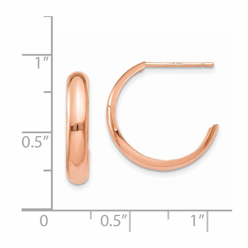 14k Rose Gold Polished Hoop Earrings