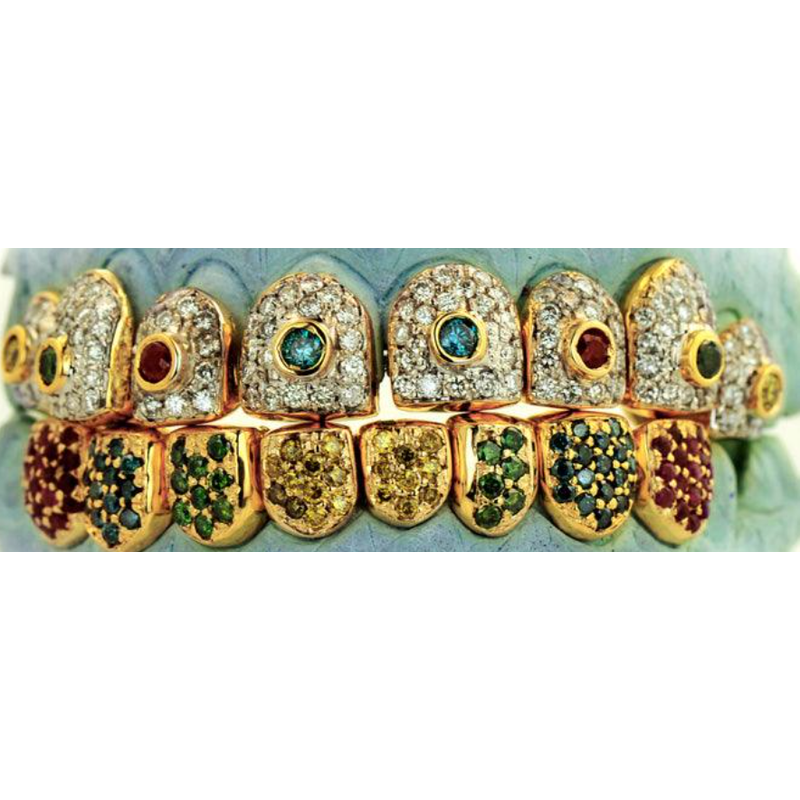 Individual Colored Stone &amp; Diamond grill