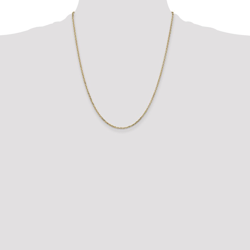 14K 26 inch 1.8mm Diamond-cut Round Open Link Cable with Lobster Clasp Chain