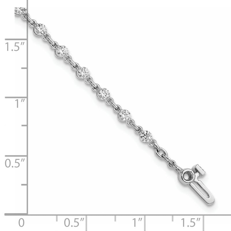 14k White Gold Complete 1.4 carat Round A Diamond 2-prong 7 inch Tennis Bracelet