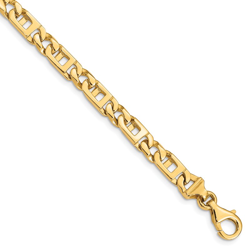 14K 18 inch 5.9mm Hand Polished Fancy Link with Fancy Lobster Clasp Chain