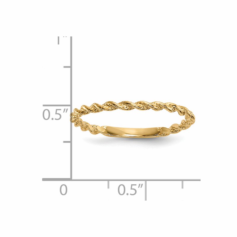 14k Polished Twisted Rope Ring