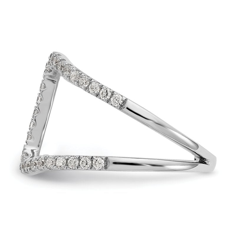 14K White Gold 1/2 carat Lab Grown Diamond VS+ F+ Complete Geometric Ring