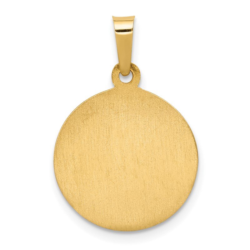14k Polished and Satin Hollow St. Anne Medal Pendant