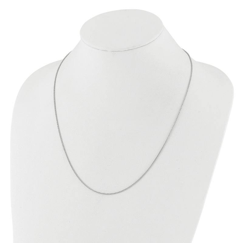 14K White Gold Adjustable 1.4mm Wheat Chain