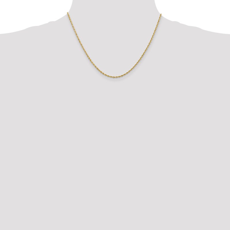 14K 10 Inch 2mm Diamond-cut Quadruple Rope Lobster Clasp Anklet