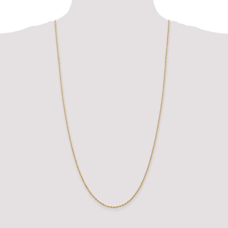 14K 10 Inch 1.85mm Diamond-cut Quadruple Rope Lobster Clasp Anklet