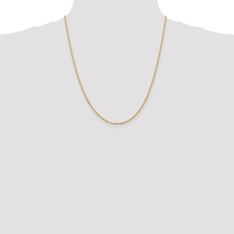 14K 10 Inch 1.85mm Diamond-cut Quadruple Rope Lobster Clasp Anklet