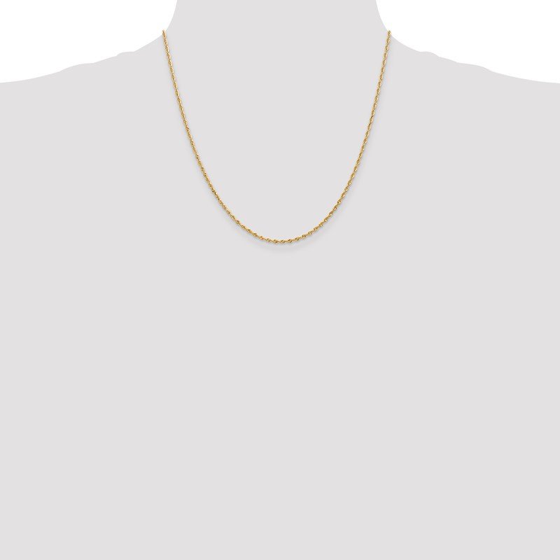 14K 10 Inch 1.85mm Diamond-cut Quadruple Rope Lobster Clasp Anklet