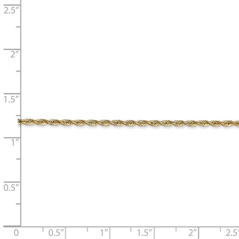 14K 10 Inch 1.85mm Diamond-cut Quadruple Rope Lobster Clasp Anklet