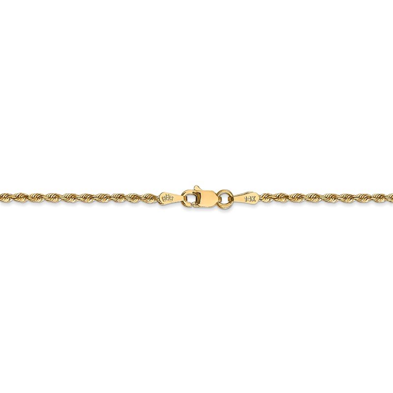 14K 10 Inch 1.85mm Diamond-cut Quadruple Rope Lobster Clasp Anklet