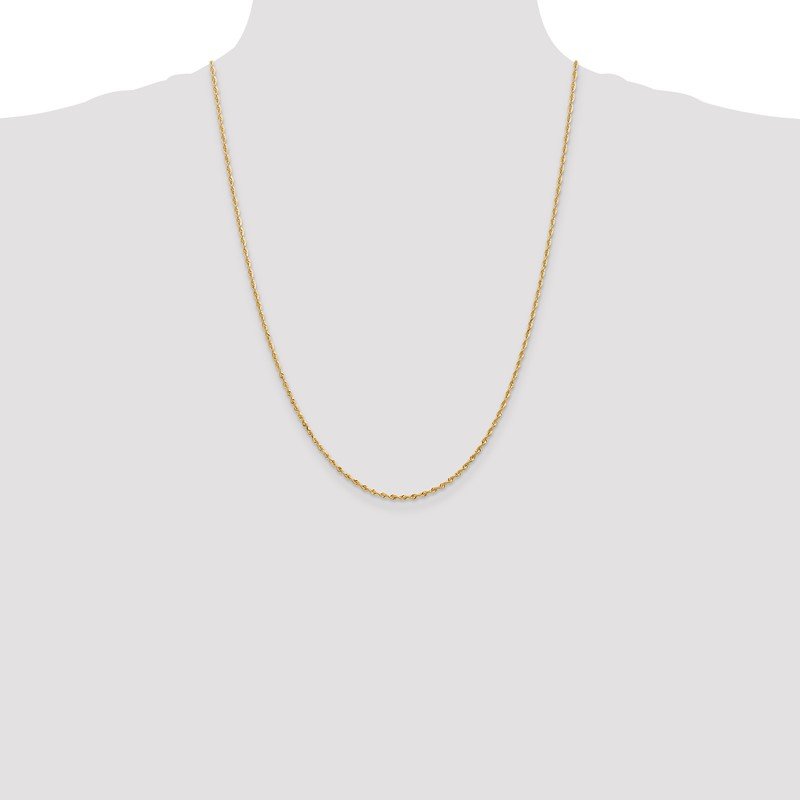14K 10 Inch 1.85mm Diamond-cut Quadruple Rope Lobster Clasp Anklet