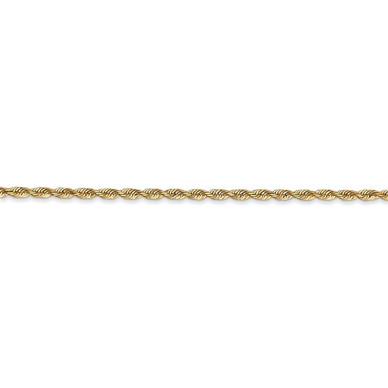 14K 10 Inch 1.85mm Diamond-cut Quadruple Rope Lobster Clasp Anklet