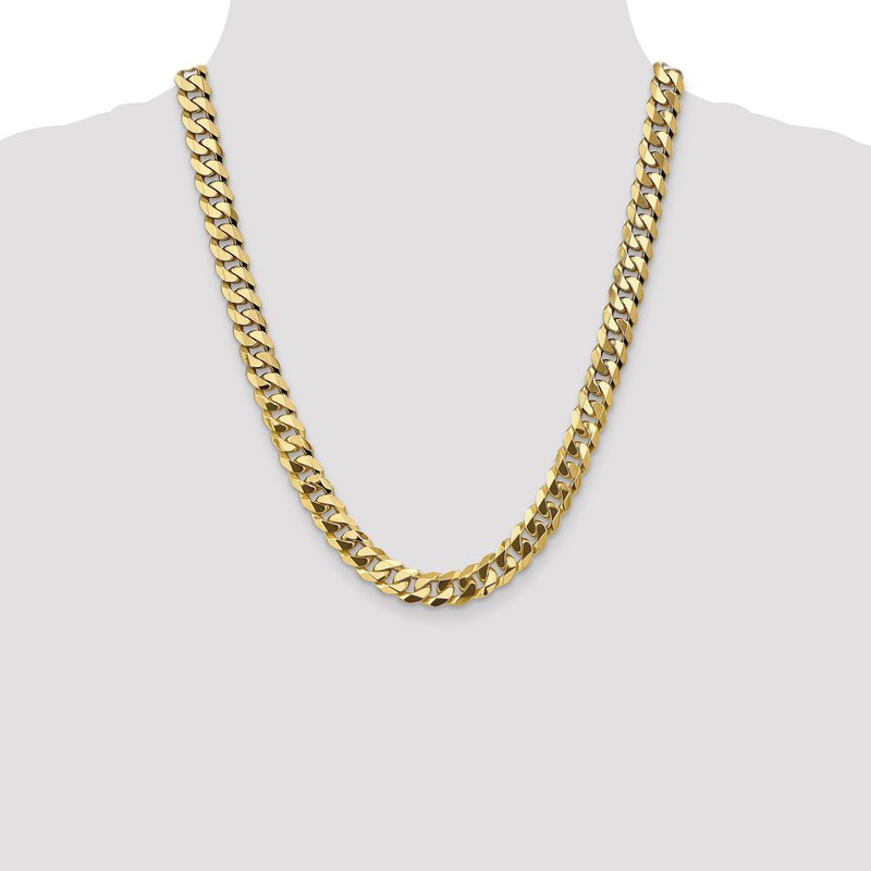14K 9.5mm Flat Beveled Curb Chain