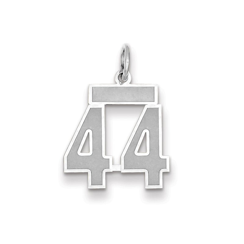 14kw Small Satin Number 44 Charm