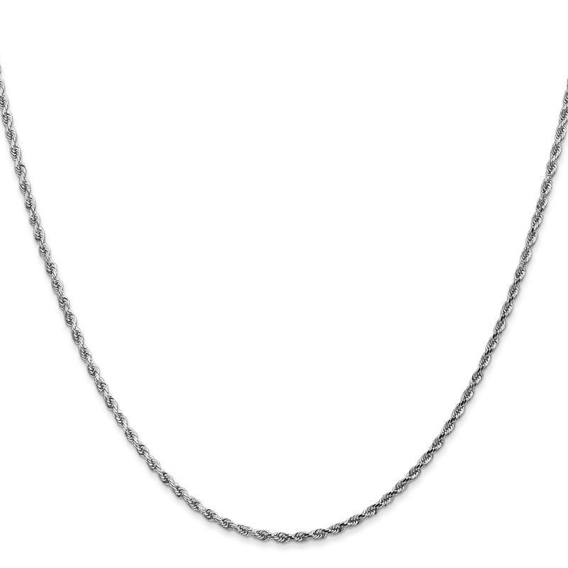 14K White Gold 1.75mm Diamond-Cut Rope Chain