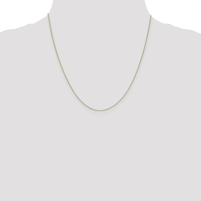 10K .5mm Baby Box Chain W/ Spring Ring Clasp