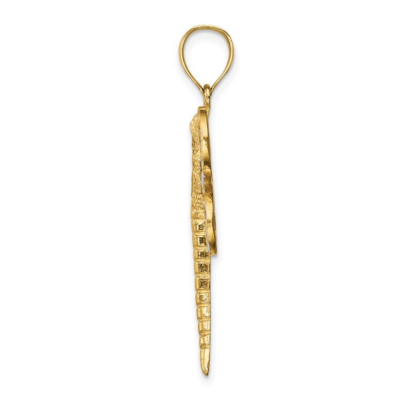 14K and White Rhodium Diamond-cut Dragonfly Pendant