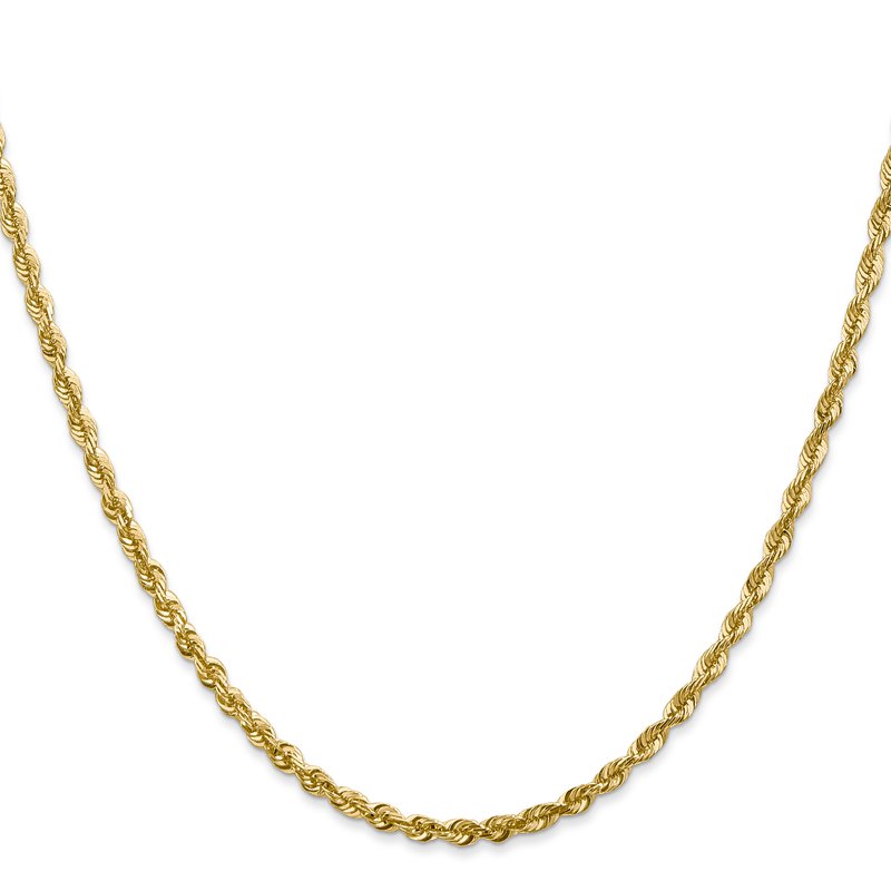 14K 10 inch 2.75mm Ultra Diamond-cut Rope with Lobster Clasp Anklet