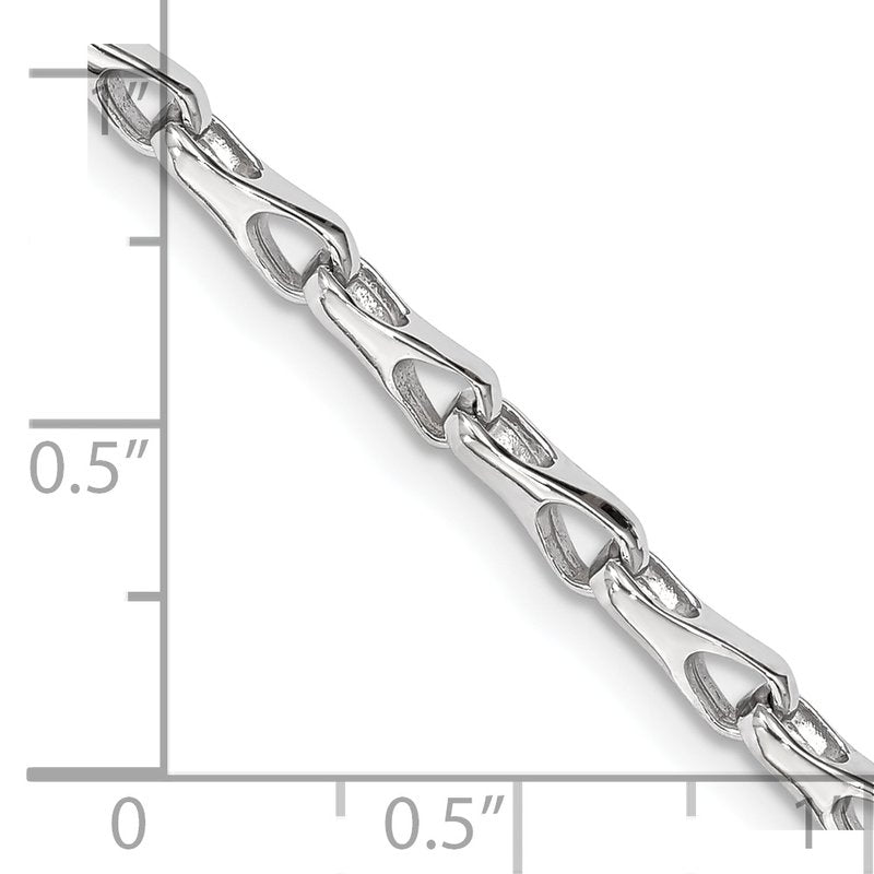 14K White Gold 18 inch 3.5mm Hand Polished Fancy Link with Lobster Clasp Chain
